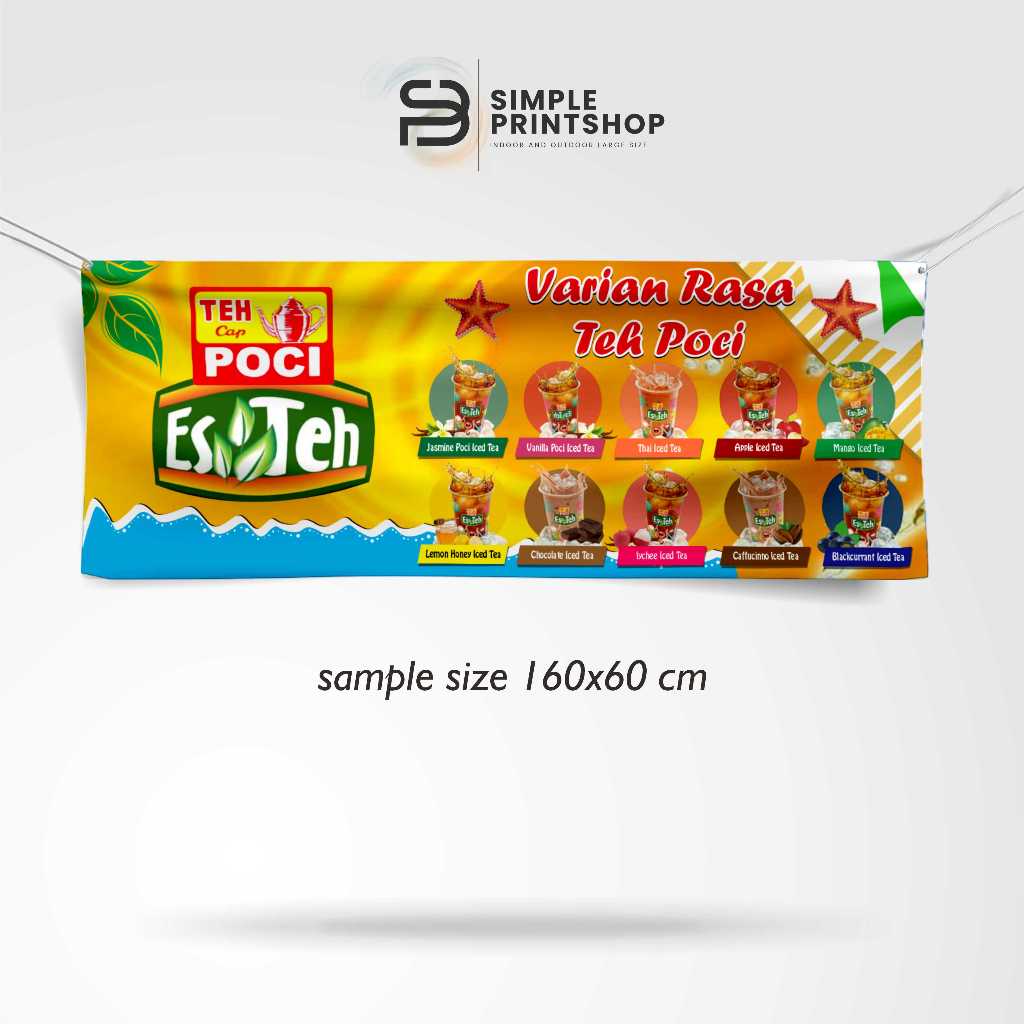 Spanduk Banner Varian Rasa Es Teh Poci Bebas Request Design
