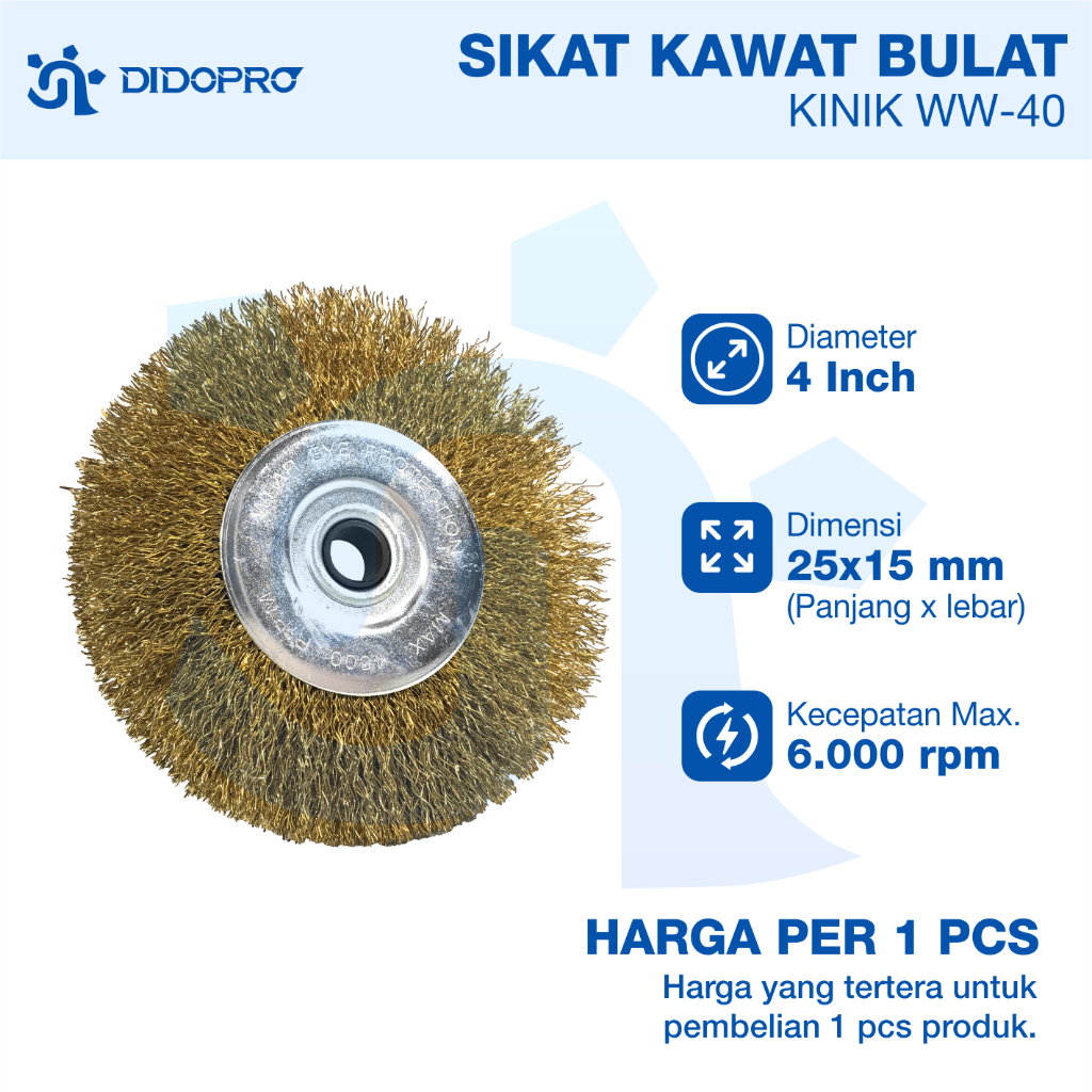 Wire Brush 4" kinik Sikat Baja Bulat