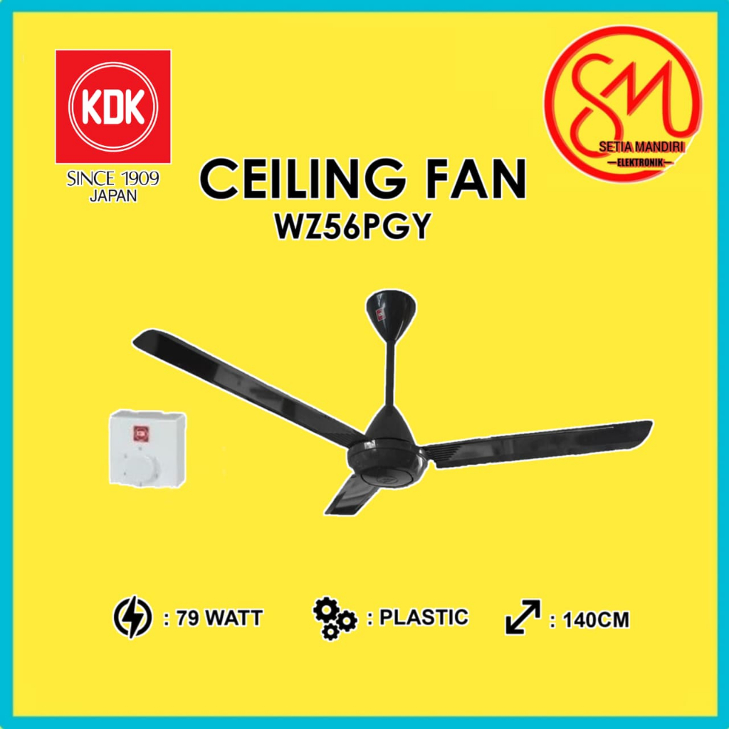 KDK Ceiling Fan 56 inch 5 Speed WZ56P / WZ56P-GY Kipas Angin Atas Plafon Low Watt Sirkulasi Udara