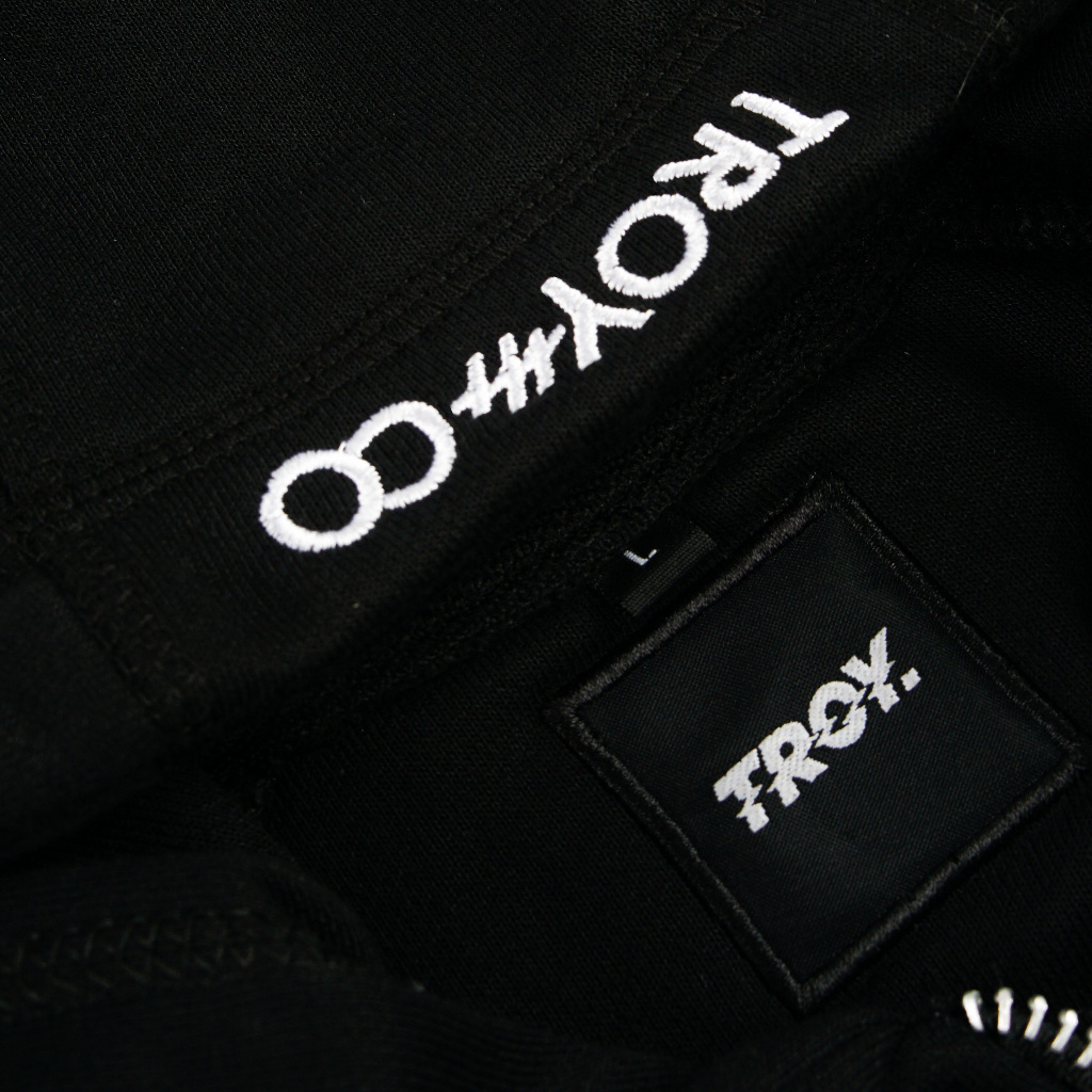 Troy Company Hoodie Boxy Double Slider Zip Black Melted Skul - Hoodie Zipper Hitam ZDSH 3382