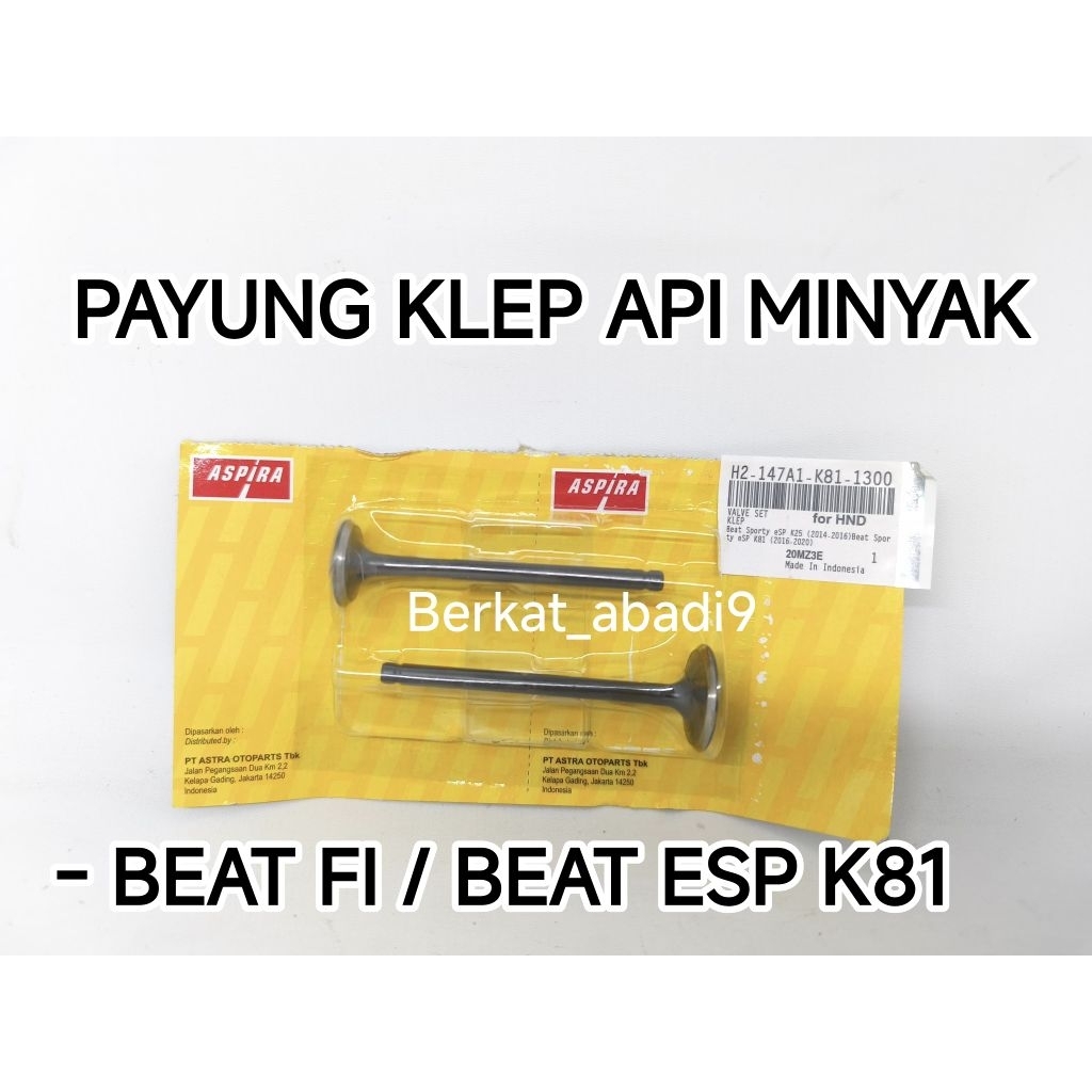 [ Aspira ] Payung Klep Api Minyak Beat FI / Beat Esp K81