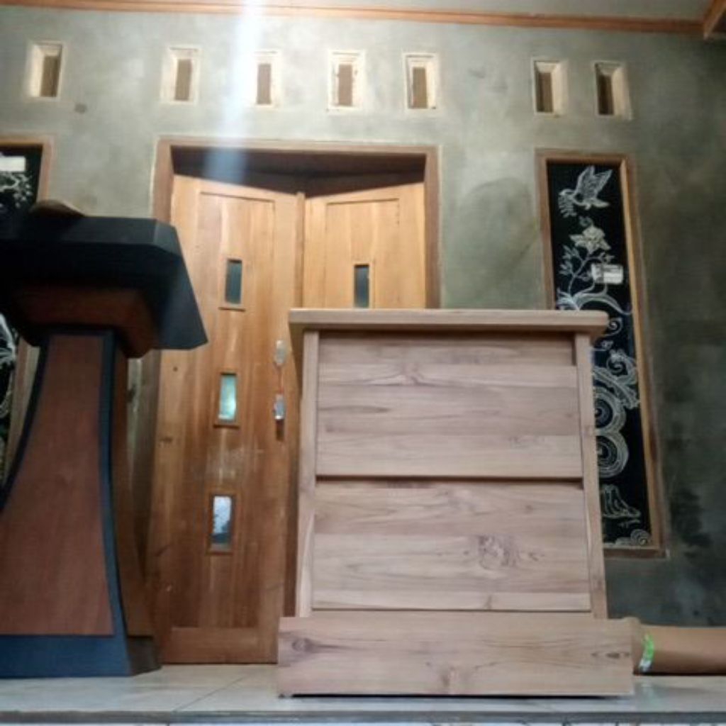 Brankas Meja Nakas  Kayu Jati Kombinasi Kunci Elektronik