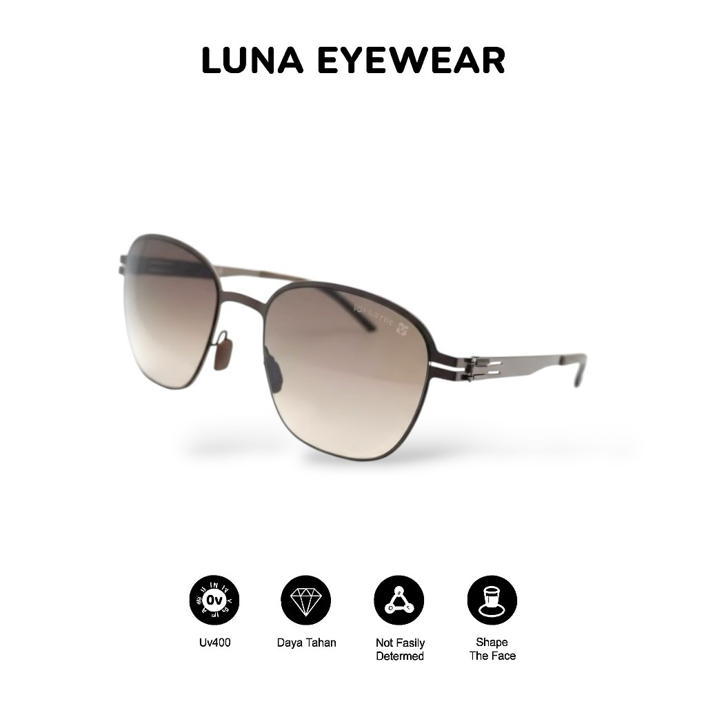 Kacamata Hitam Fashion Gaya Trendy Pria Wanita Terlaris IC BERLIN 1902 Lensa Anti UV Frame Titanium