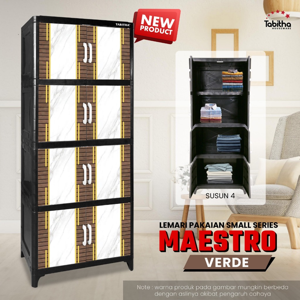 Tabitha Lemari Pakaian Motif Gambar Marmer Maestro Printing Estetik - Tabitha Maestro Printing