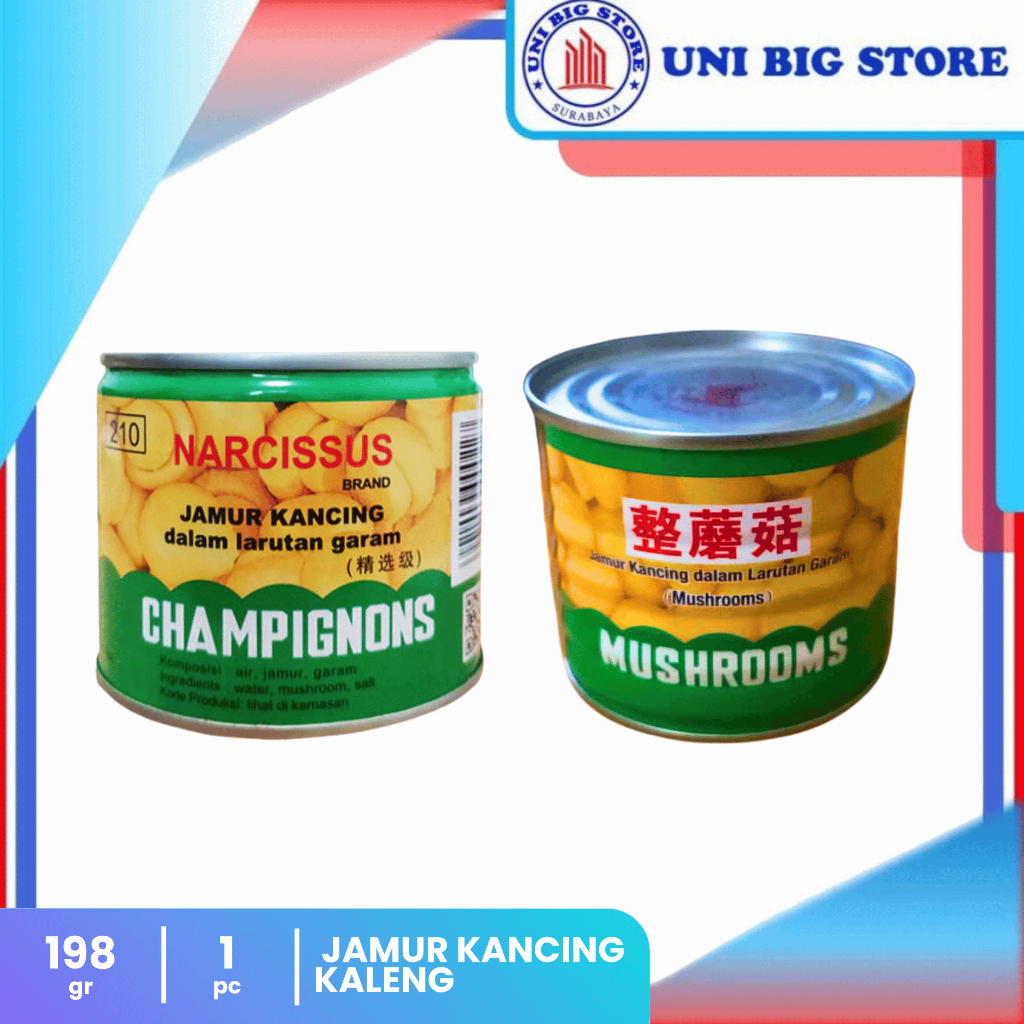 Fu Yong Fong FYF Champignons Mushroom 198 gr Jamur Kancing Kaleng