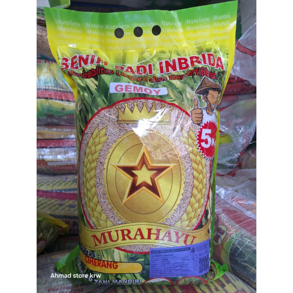 Benih Padi Ciherang Gemoy Bersertifikat Label Ungu Kemasan 5 Kg Promo