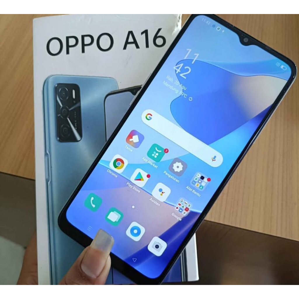 Oppo a16 Fullset RAM 3/2 handphone second kondisi normal original mulus siap pake ram 3/32