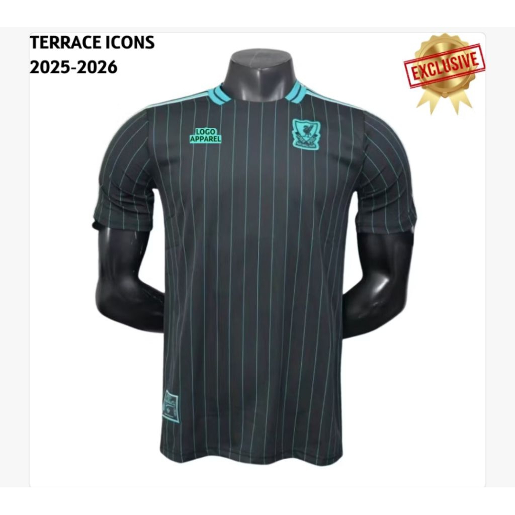 Jersey Terrace icons liverpool hitam 2025 2026 baju bola terrace icons hitam 25 26