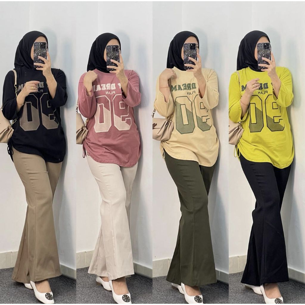 Setelan Kaos Celana Cutbray Wanita Dewasa