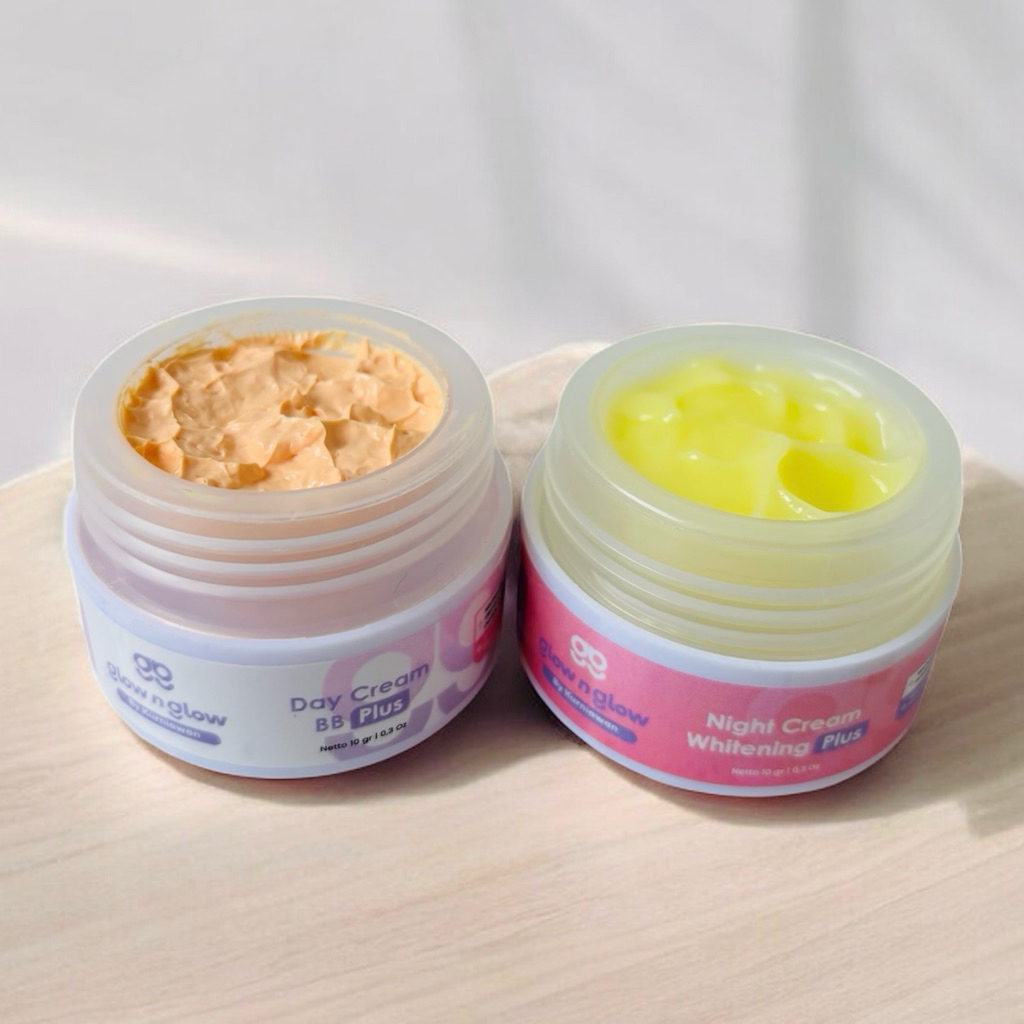 KRIM GLOWING WHITENING PLUS BUNDLING MALAM WHITE PLUS + SIANG PLUS
