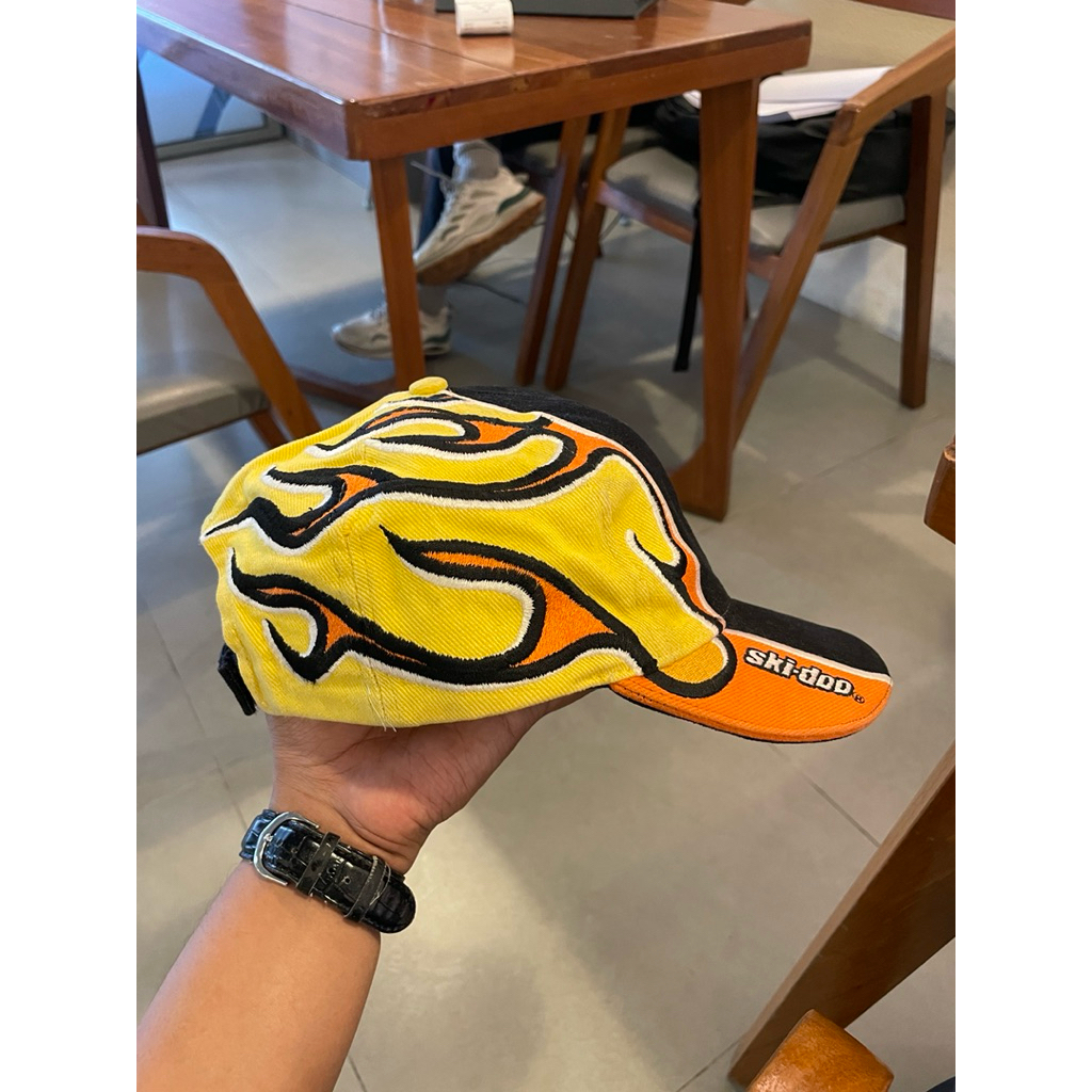 flame hat bordir topi api