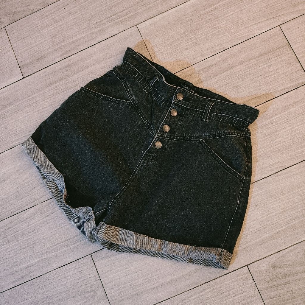 LATTE | YISHION HW HOTPANTS JEANS DENIM HITAM WASH