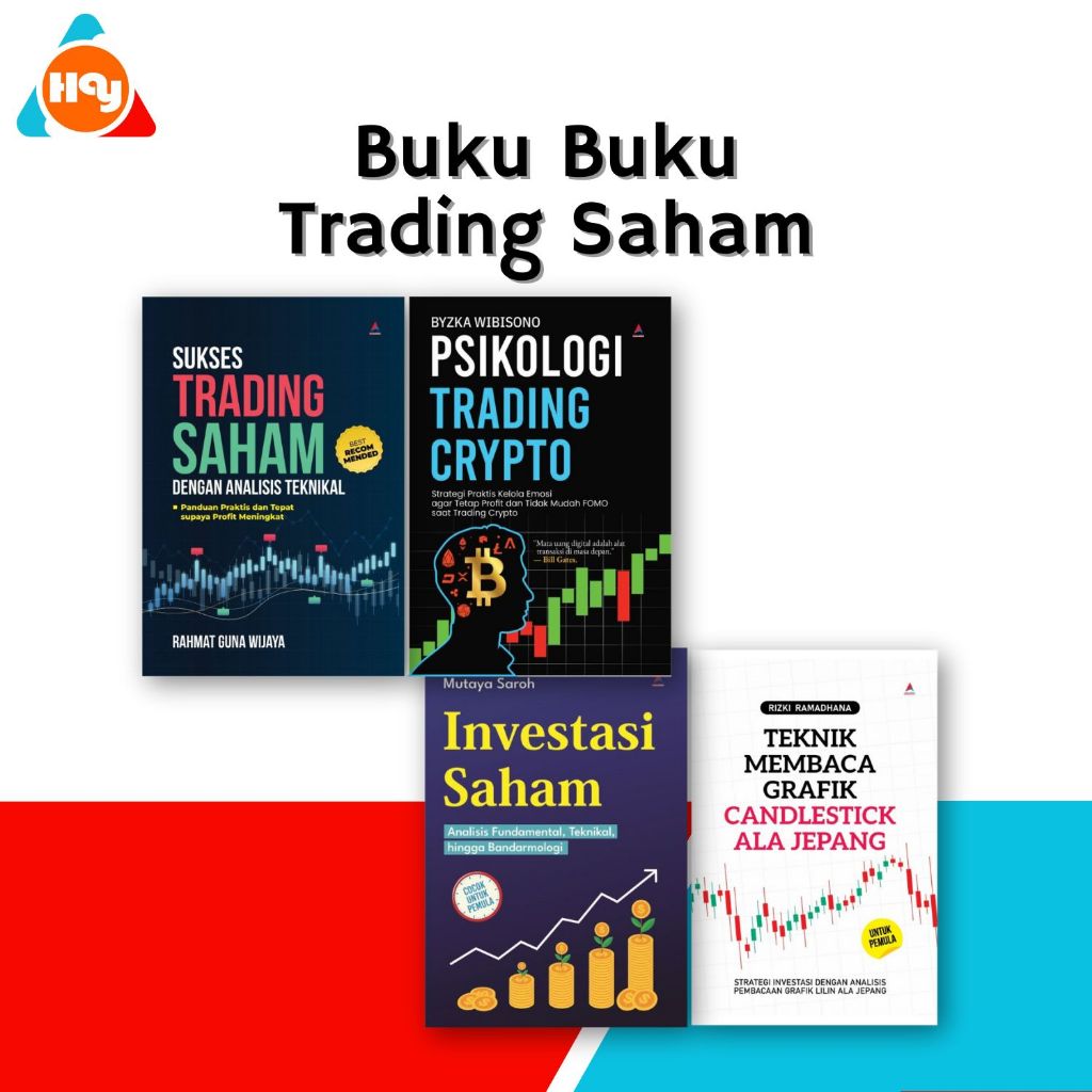 Buku Trading Saham | Investasi Saham,Teknik Membaca Grafik Candlestick,Psikologi Trading Crypto,Trad