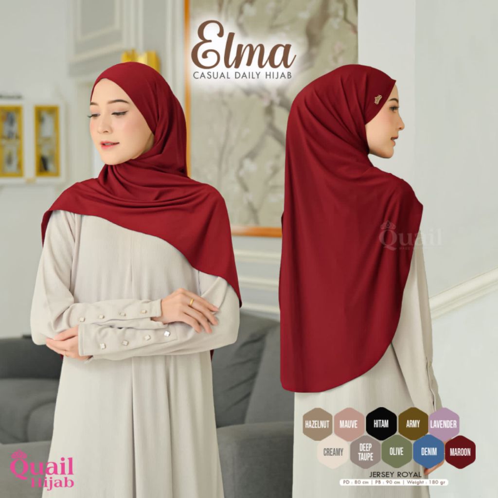 ELMA HIJAB JERSEY PREMIUM/JILBAB INSTAN TERBARU