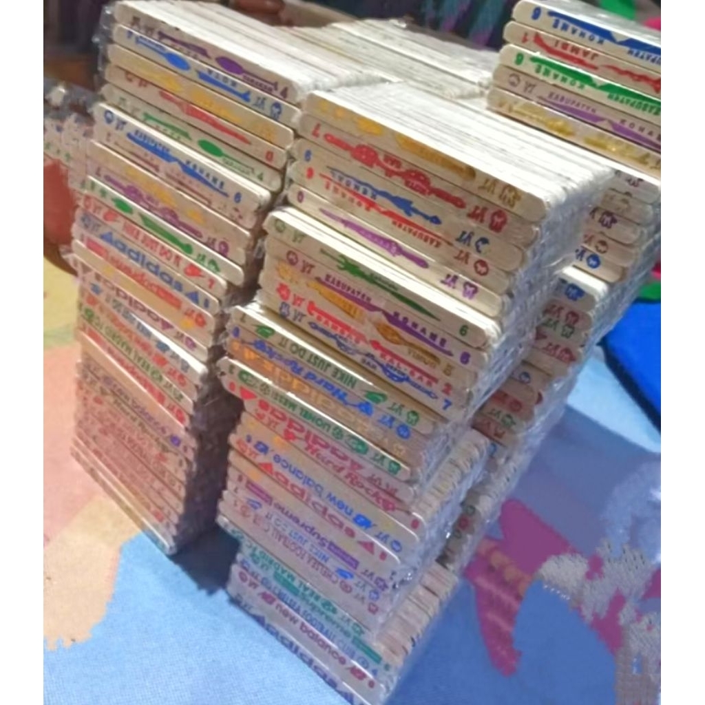 Stik Kayu Sablon isi -+ 250 Pcs / Stik Es Krim Motif Stik Kayu Kerajinan Tangan Stik Sablon