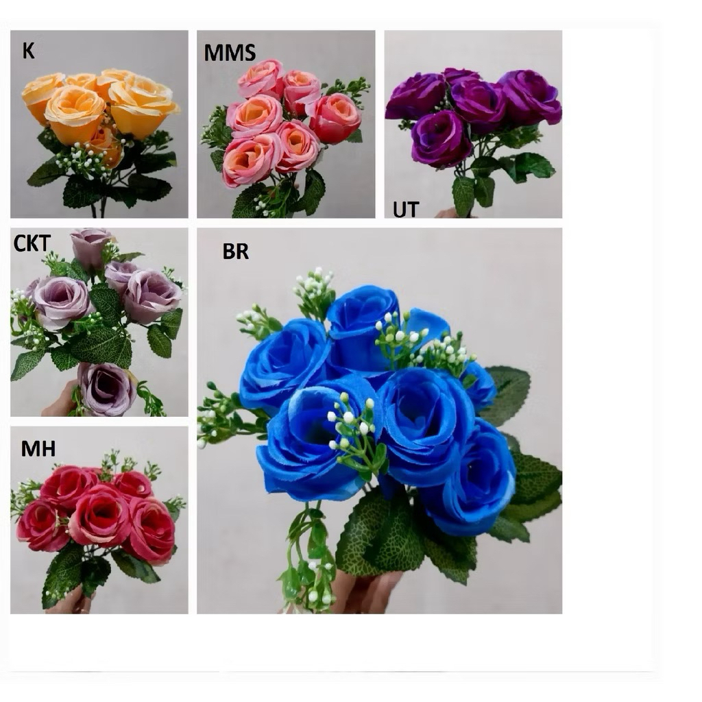 Bunga Mawar Premium kombinasi  X5 | Bunga Mawar palsu