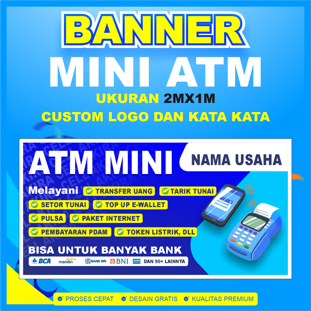 Spanduk Konter Pulsa/ATM Mini Flexy 280GSM