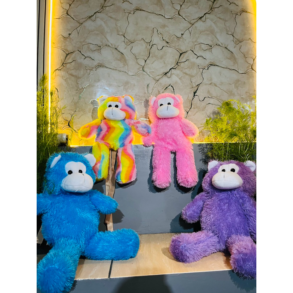 Tas Boneka Monyet Lucu Warna-Warni – Tas Anak Lembut & Gemas, Cocok untuk Kado