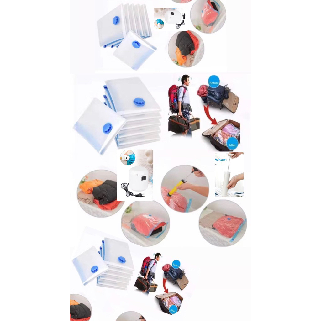 plastik vacuum baju -pompa vacum elektrik -pompa vacum manual -plastik baju vacum traveling