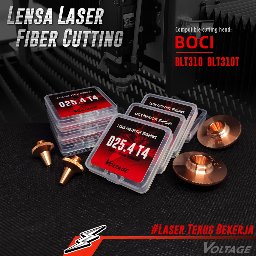 Lensa Pelindung Laser Fiber Cutting Lower Protective Window Head BOCHU BOCI BLT310 / BLT310T D25.4 T
