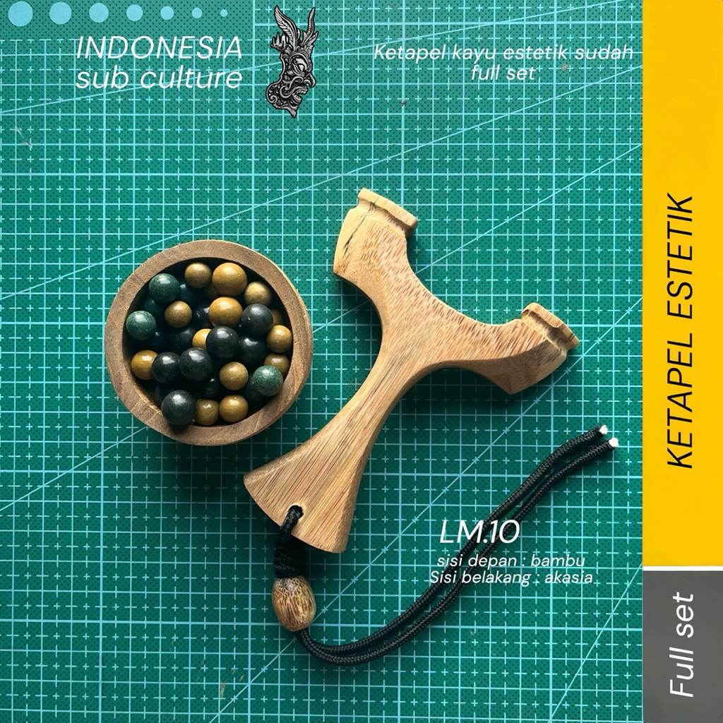 LM.10 - ketapel kayu laminasi bambu akasia / ketapel estetik full set