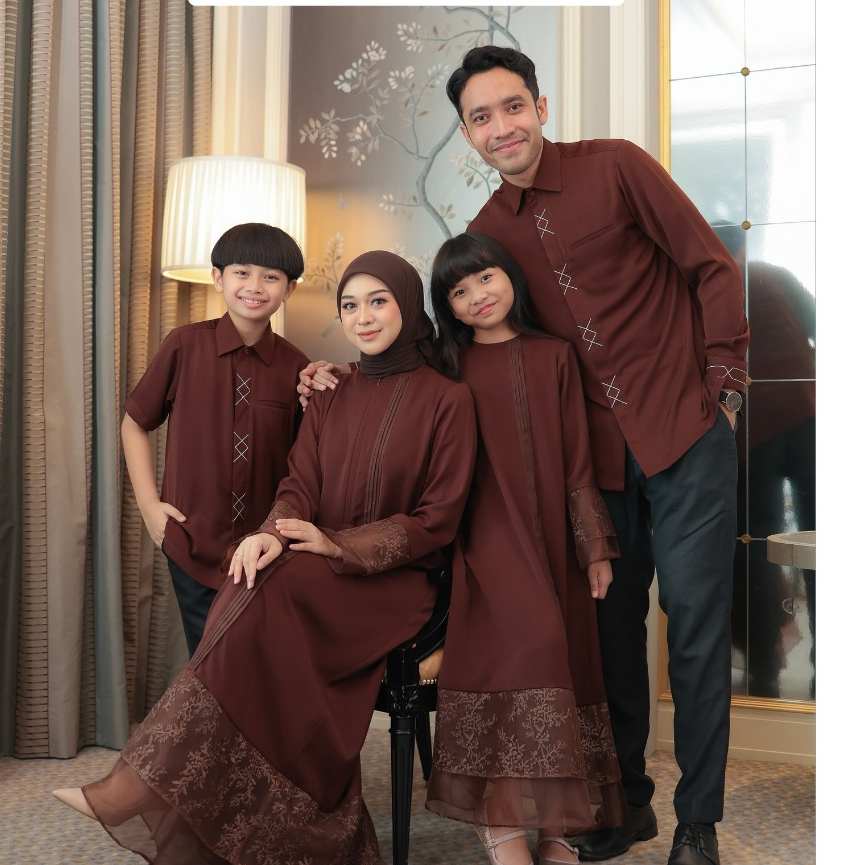SARIMBIT COUPLE KELUARGA 2026 PREMIUM BAJU PASANGAN FAMILY SET LEBARAN IDUL FITRI MEWAH ELEGAN