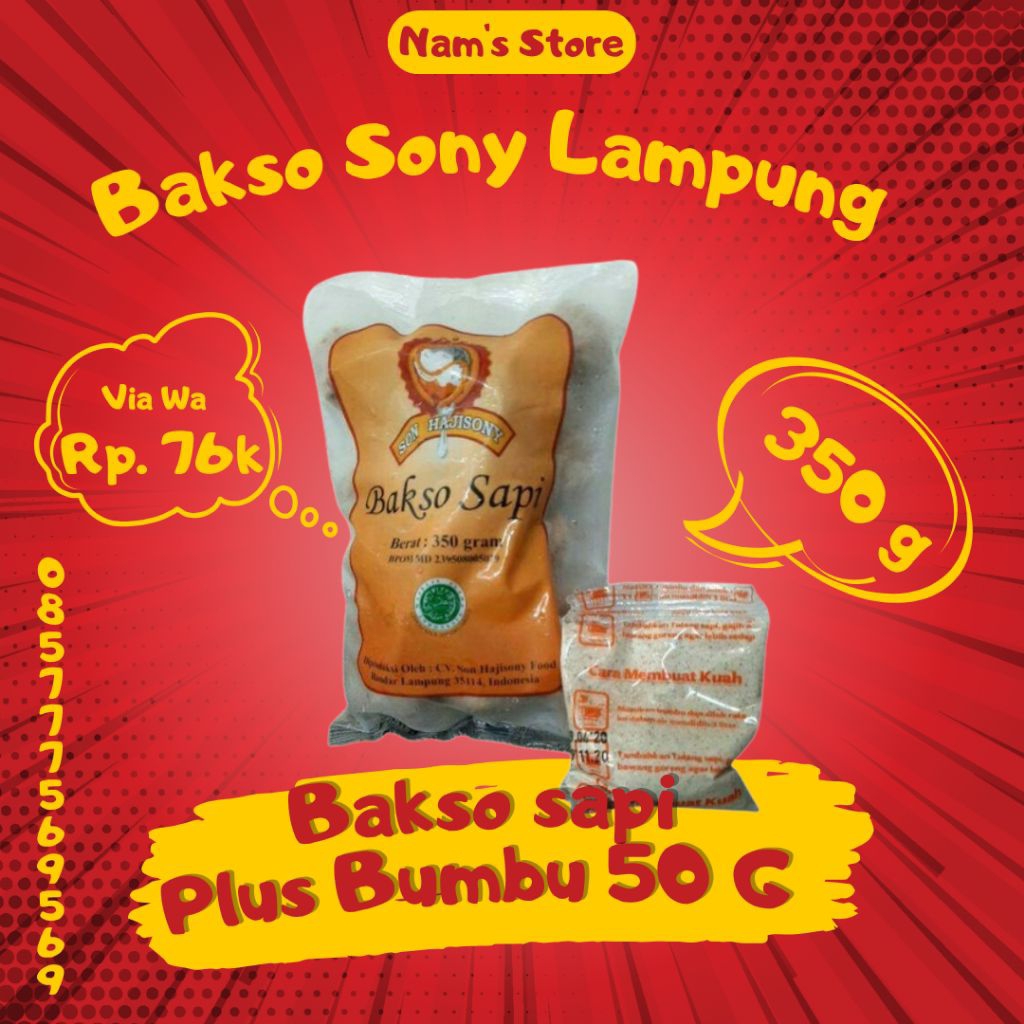 bakso sony 100% daging sapi asli bakso sony lampung
