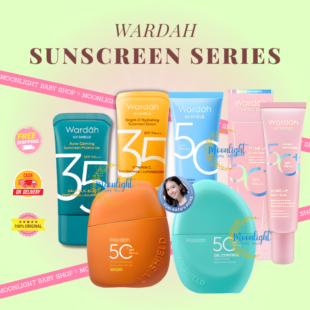 Wardah Sun Care Sunscreen Gel SPF 35 40ml | Aqua Fresh | Active Protection | Light Matte Sun Stick