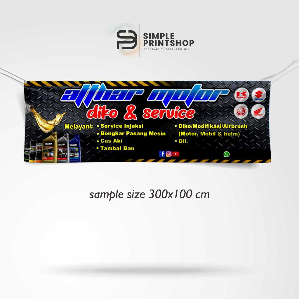 Spanduk Banner Bengkel Bisa Custom Design