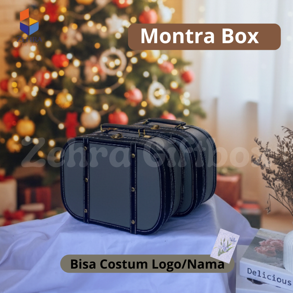 Box Hampers/Hadiah Natal | Box/Kotak Packaging Kulit Sintetis Uk. 25 X 18 X 10