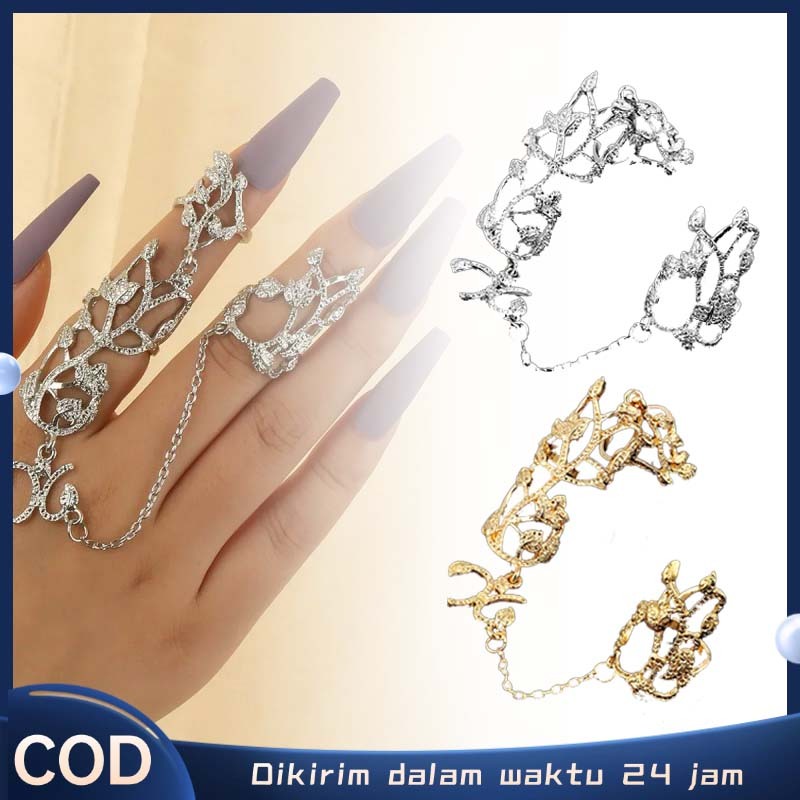 Cincin Gothic Cincin Rantai Sambung Cincin Panjang Cincin Lebar