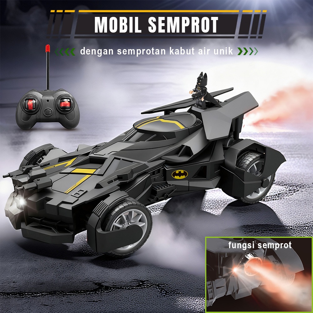 Terbaru Bobo Mobil Batman Remote Control Rc Sedan Formula Semprotan Lampu High Speed Rc Car Mainan