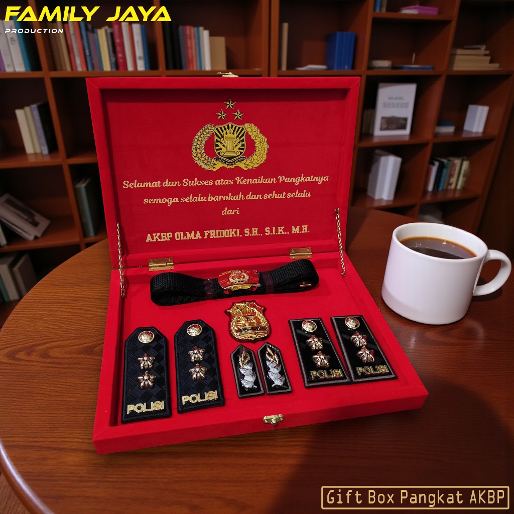 GIFT BOX PANGKAT POLISI AKBP / SET BOX PANGKAT UCAPAN AKBP POLISI PDU PDH / CUSTOM BOX PANGKAT UCAPA