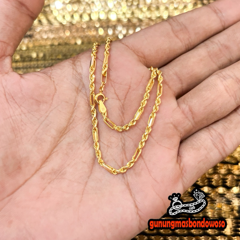 Kalung korea selat anak emas asli kadar 375 8k berat 2.050gr