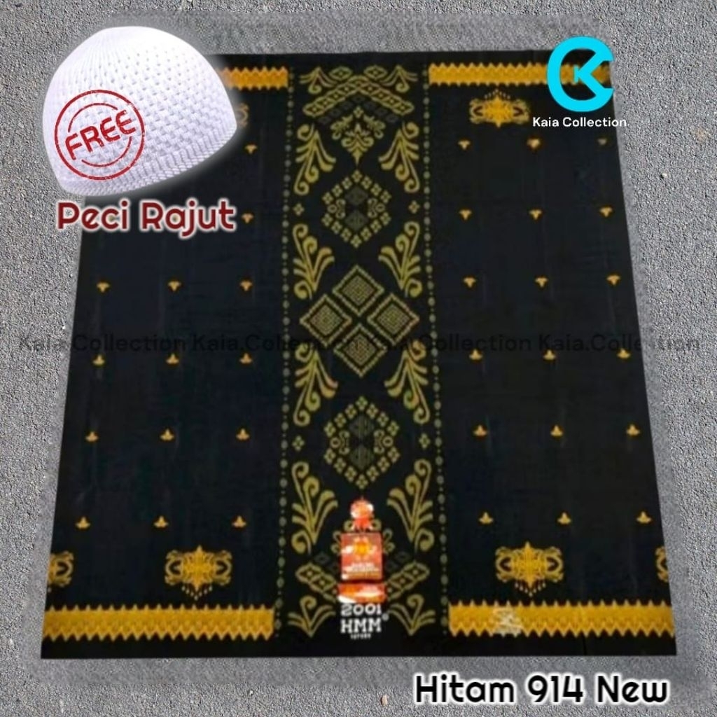 BLACK SERIES- Sarung Samarinda HMM Motif Hitam | Sarung Santri Pria Dewasa Anti Kusut Halus & Lembut