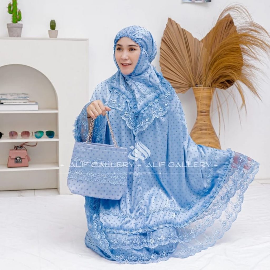 Mukena Renda Jumbo ORI Sutra Armani Silk Premium