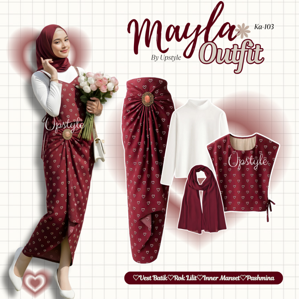 Upstyle - Mayla Outfit Kondangan Wanita Ethnik Kekinian Outfit Bridesmaid Wanita Kekinian ( Inner Ma