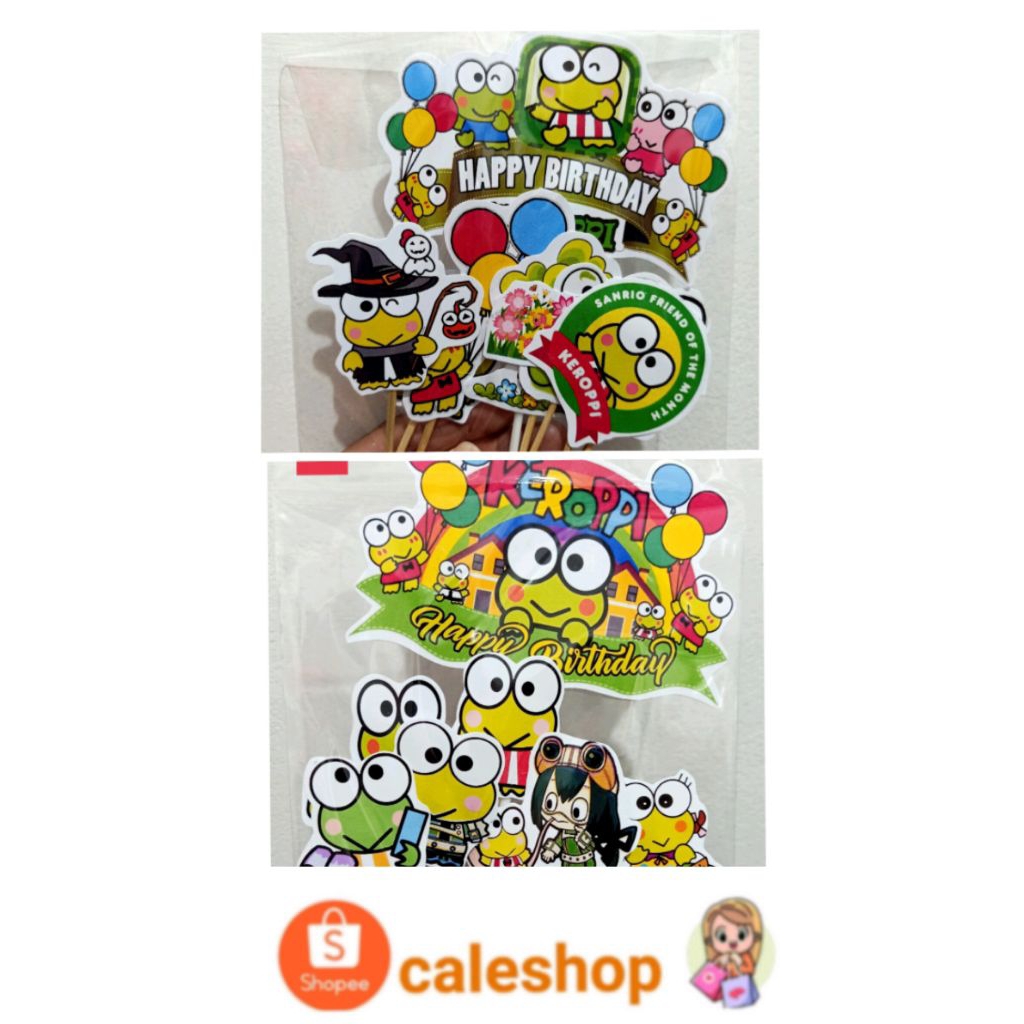 Caleshop Topper Kertas Kue Ulang Tahun Keroppi Keropi Kodok