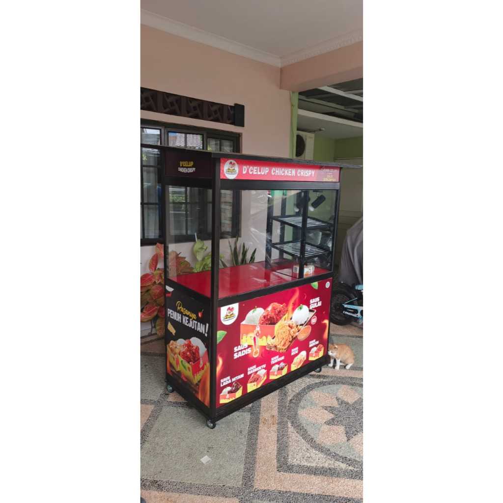 Etalase Ayam Fried Chicken Aluminium P110xL60xT180cm