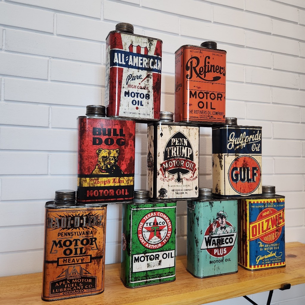 pajangan rak dinding kaleng hiasan kamar rumah oli replika vintage retro jadul home cafe bar decor m