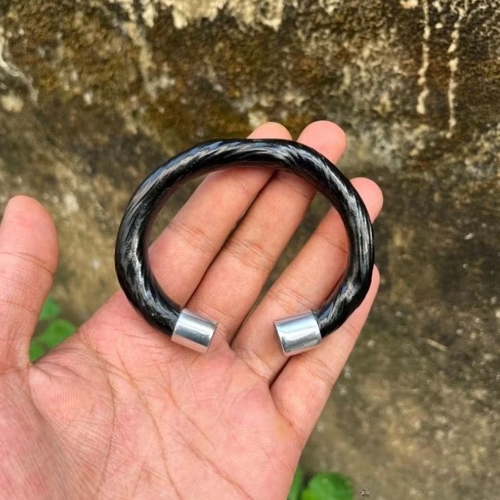 Gelang Akar Bahar Hitam Polos Model C Variasi Monel Asli Berkualitas / Akar Bahar Asli