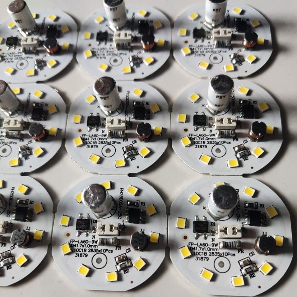 PCB lampu LED ac dob eco super 9 watt 9 volt DM41.7mm/ pcb led 9w 9v/ mesin lampu led 9w