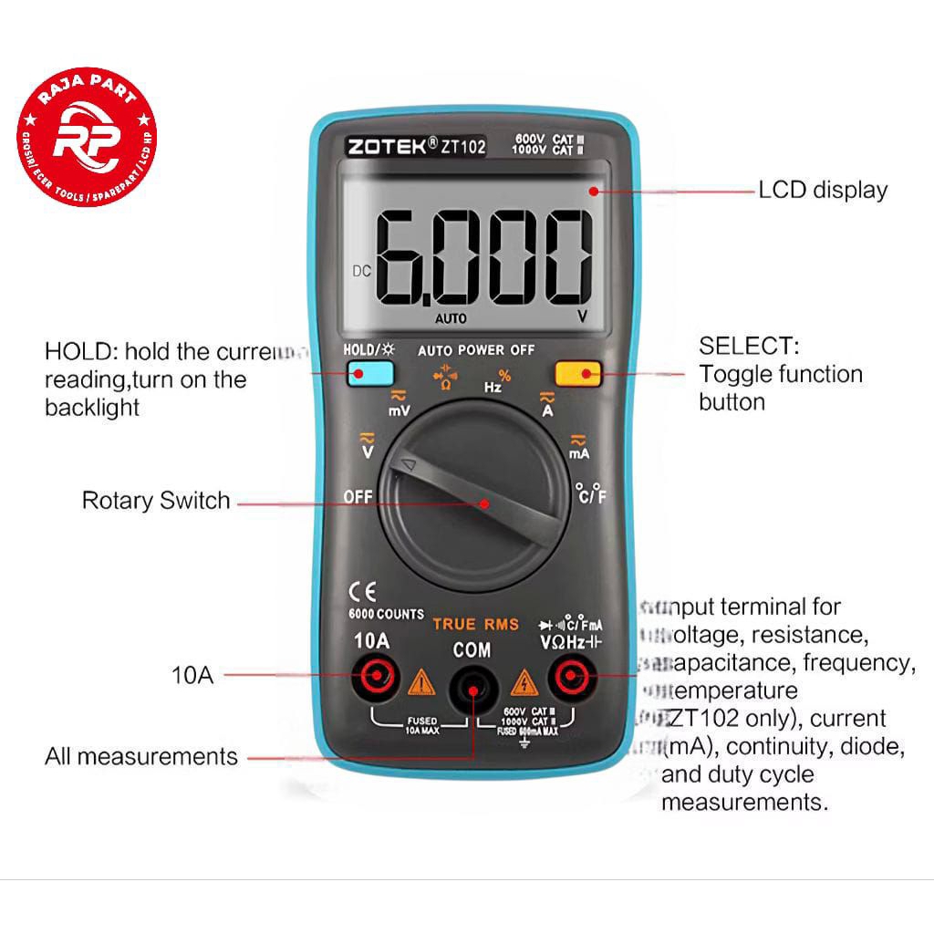 DIGITAL MULTIMETER ZOYI ZT102