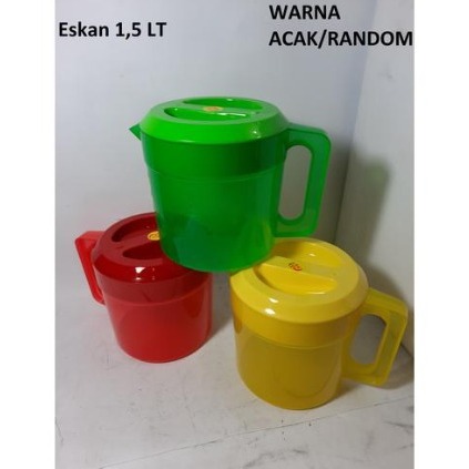 GM Teko Air Plastik Warna Kuning Hijau Merah