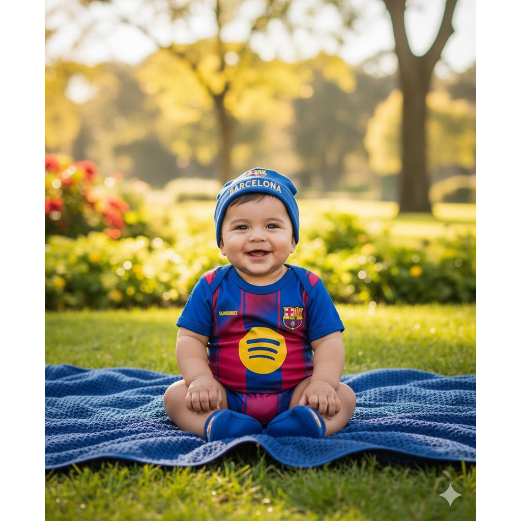 Jumper Bola Bayi / Baju Bola Bayi / Baju Bayi Barca / No Punggung Lamine