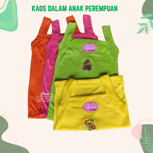 12 Pcs Kaos Dalam Anak Perempuan Warna Stabillo Lusinan | Kaos Dalam Anak Perempuan