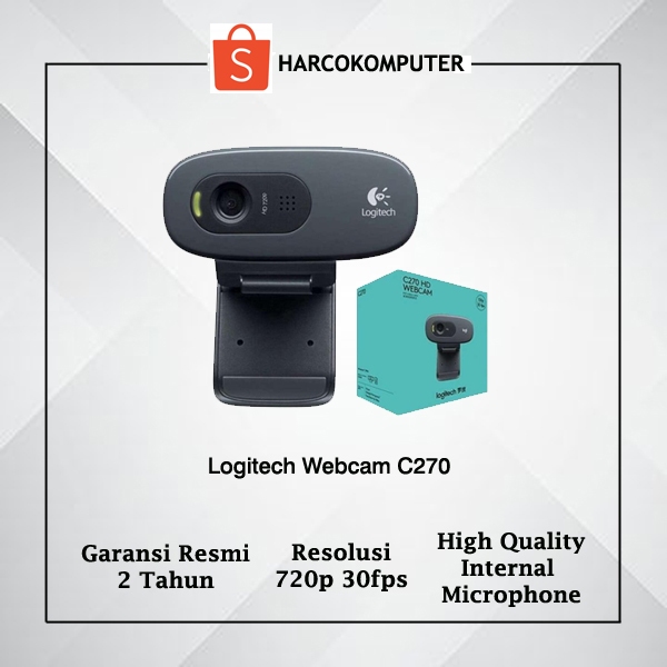 Logitech C270 Webcam/ Kamera HD 720p untuk Laptop/ Computer