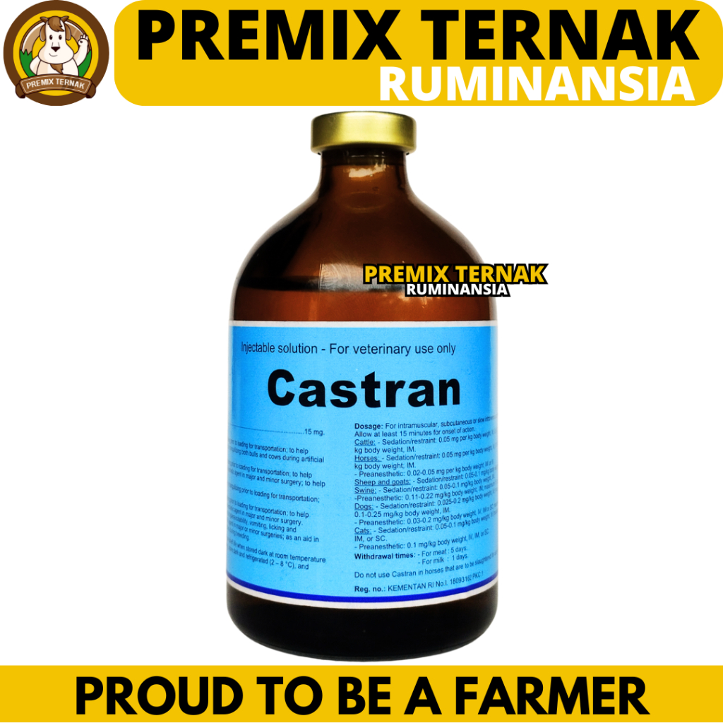 CASTRAN 100ML INTERCHEMIE - Anastesi untuk Hewan dan Sedasi Premedikasi Penenang Hewan