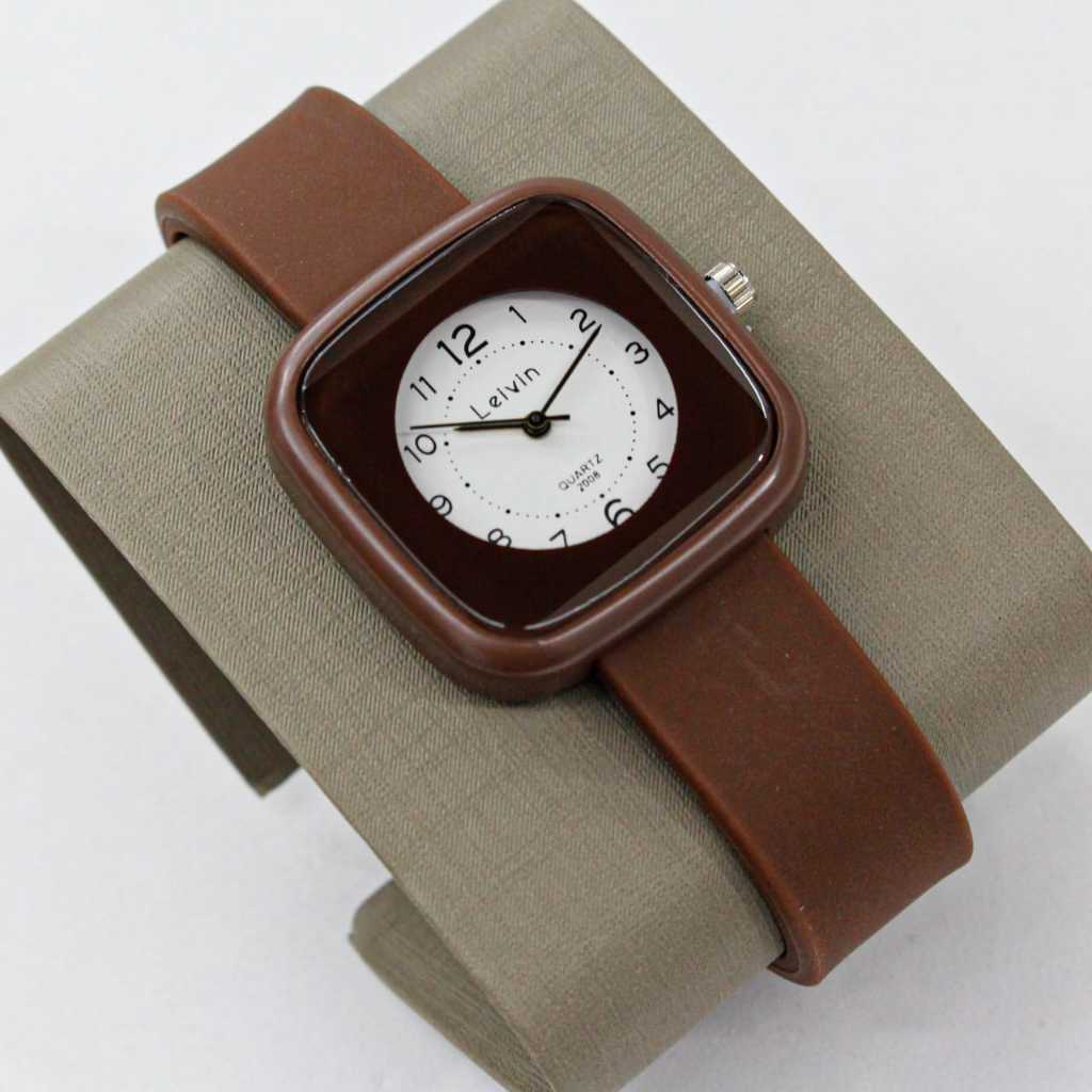 JAM TANGAN WANITA CEWEK LEIVIN LV 2008 JAM TANGAN FASHION ANALOG ORIGINAL TALI RUBBER WARNA