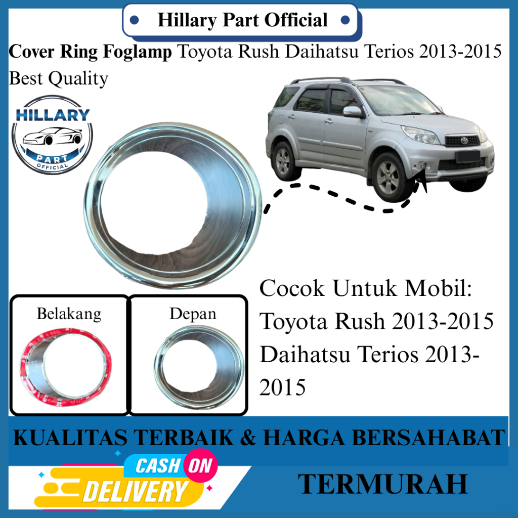 Cover Ring Foglamp Toyota Rush Daihatsu Terios 2013-2015 Best Quality